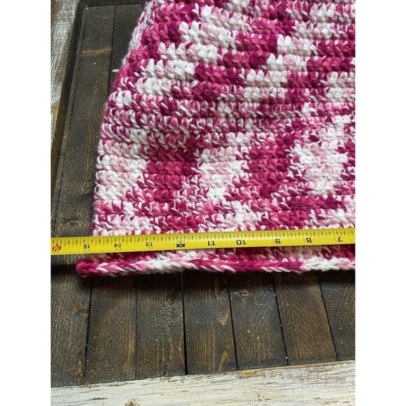 Handmade Crochet Pink/White Cat Cave Cat Bed Hideaway Warm Snuggle Cave L - Picture 8 of 10